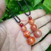 Vários Tipos de Pingentes de Feijão das Quatro Estações com Contas Redondas, Pingentes de Jade Verde Hetian, Jade com Fio de Ouro, Jade Verde Seco, Ágata, Jaspe, Calcedônia, Pingentes de Jade Vermelho do Sul