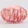 Gorro de ducha de doble capa para mujer, impermeable, adecuado para uso doméstico, cocina y para proteger el cabello de los humos de la cocina; también una gorra secadora de pelo para niñas; gorro de ducha de nuevo estilo