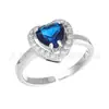 Moda Europeia e Americana Estilo Ins Cor Anel de Zircônia Coração Pêssego Joias Abertura Ajustável Diamante Ornamentos de Mão Atacado