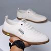 Zapatillas de Hombre, Zapatos Blancos Versátiles de Suela Blanda, Zapatos Casuales Transpirables sin Cordones, Zapatos de Cuero de Estilo Británico para Negocios, Antideslizantes y Resistentes al Desgaste