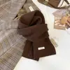 Bufanda de Lana Otoño e Invierno Gama Alta Color Sólido Calentador de Cuello Pequeño Calentador de Cuello Tejido Cálido para Mujer Bufanda 100% Lana para Mujer Venta al por Mayor