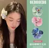 Presilha de Cabelo Floral para Mulheres com Cabelos Grossos, Design de Flor Realista, Estilo de Feriado Grande Flor Lateral Presilha Acessório de Cabelo