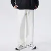 Nova Roupa Masculina cityboy Calça Jeans Branca Masculina Primavera e Outono Novo Estilo Americano Rua Solta Casual Calça de Perna Larga