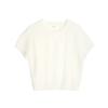 Dreaming DT ETOLIE Suéter Coreano Suave y Ceroso para Mujer, de Punto, Cuello Redondo, Manga Corta, Ajustado, Hombro Descubierto, Top Corto para Mujer