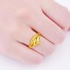 Anillo de Corazón de Una Sola Tonalidad Color Dorado Moda Alto Nivel Forma de Corazón Boca Abierta Anillo de Dedo Día de San Valentín Novia Anillo de Amor