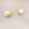 Pendientes de gancho pequeños y sencillos de moda nueva japonesa y coreana, chapados en cobre dorado con incrustaciones de oro, color oro champán Shijia, perla brillante