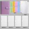 Cuaderno de cuero PU transfronterizo, color macarrón, carpeta A6 con bolsillo con cremallera, cuaderno de presupuestación y contabilidad de efectivo, al por mayor