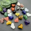 Venta al por mayor 14*17mm Piedra Natural Cristal Corazón Forma Amatista Melocotón Materiales para Ensartar Pulsera Collar Hecho a Mano DIY