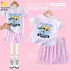 Ropa de Anime de Dibujos Animados Traje para Niñas 2026 Verano Nuevo Estilo Camiseta de Secado Rápido de Manga Corta Pantalones Cortos de Seda Hielo Conjunto de 2 Piezas