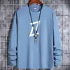 Camiseta de Manga Larga para Hombre 2023 Nueva Ropa para Hombre Primavera y Otoño Cuello Redondo Algodón Puro Camisa Básica de Estudiante Ropa de Otoño Top