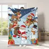 Manta de Muñeco de Nieve Navideño Transfronteriza 2026, Manta de Peluche de Papá Noel Impresa Digitalmente, Manta para Siesta para Todas las Estaciones