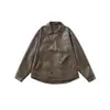 Chaqueta de Piel Sintética con Cuello de Solapa para Hombre, Tendencia Juvenil de Otoño, Estilo Biker Callejero, Chaqueta Casual Holgada Fresca y Versátil