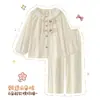 Pijama para niñas, algodón nube, manga larga, para primavera y otoño, para niños mayores, ropa de casa con aire acondicionado para niños, nuevo conjunto 2026
