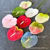 Flores de Anturio Rojas Artificiales con Textura Realista, Adecuadas para Decoraciones de Boda, Fotografía, Arreglos Florales Altos y Decoración del Hogar