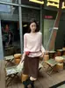 Suéter Básico Macio com Gola Redonda Zhengqi para Mulheres, Tricô de Lã Novo Outono/Inverno, Caimento Solto, Versátil, Manga Longa