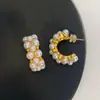 Pendientes Elegantes de Cristal y Perla con Pasador de Plata 925 Nueva Moda 2023 Elegantes de Gama Alta Lujo Ligero Pendientes Exagerados para Mujer