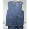 Estilo Casual Estilo Chinês Conjunto da Moda Bordado Retrô Top Francês Conjunto de Shorts Feminino Sem Mangas Verão Conjunto de Duas Peças