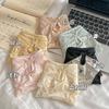 Calcinha Estilo Chinês Ins~Renda Semitransparente Roupa Íntima Feminina Seda de Amora Entrepernas Amigável à Pele Cintura Média-Baixa Cobre o Quadril Calcinha Feminina