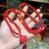 Pulsera de Loto de Cinabrio de Mineral Crudo con Múltiples Círculos para Mujer Arena Dorada Púrpura Amuleto Benmingnian Artículos naturales auténticos Pulsera