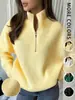 AliExpress eBay Primavera Otoño Nueva Ropa de Mujer Holgada Abrigo Capa Base Versátil Tejido Cremallera Jersey Estilo Perezoso Suéter