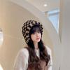 Fofo Padrão Xadrez Feminino Outono e Inverno Novo Quente Pelúcia Estilo Coreano Doce e Versátil Vento Prova Estudante Proteção Auricular Earmuffs