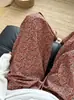Pantalones de pijama de algodón tejido floral retro atmosféricos, holgados y casuales, pantalones de pierna ancha versátiles para niñas en casa