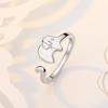 Qiaolanxuan Joyería de Plata Anillo de Elefante Abierto Anillo Animal Hecho a Mano Diseño de Elefante Bebé Trompa de Elefante Bebé Estudiante Femenina Anillo Estilo Coreano