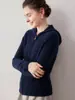 Cárdigan con capucha y cremallera 100% cachemira pura, nuevo estilo otoño/invierno, suéter de punto trenzado, corte holgado, efecto adelgazante