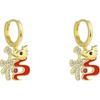 Pendientes del Año del Dragón, diseño de nicho, pendientes de la fortuna de alta gama, hebilla de oreja roja para mujer, nuevos pendientes de estilo chino de estilo nacional.
