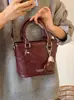 Bolsas Texturizadas de Moda Transfronterizas 2025 Invierno Nuevo Estilo Retro Bolso de Hombro Cruzado Moda Bolso Bandolera Tipo Cubo para Mujeres
