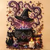 Pintura de pérolas personalizada de Halloween transfronteiriça, pintura de pérolas da série bruxa, pintura de diamantes de pontos, kit de artesanato DIY