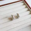 Brincos de Argola de Prata 925 com Agulha, Cor Dourado Branco Metálico, Formato de Gota d'Água, Simples e Elegantes, Versáteis, de Nicho, Exagerados, Brincos de Luxo