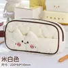 Estuche Nuevo Estilo Ins Gato Esponjoso Lindo Estudiante Gran Capacidad Color Contrastante Nicho Simple Bolsa de Almacenamiento para Papelería