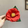 Tocado Rojo Retro de Lirio Araña Pinza para el Cabello de Flor Roja Tocado de Flor Estilo Chino Qipao Nuevo Estilo Antiguo Chino Accesorios para el Cabello de Kimono