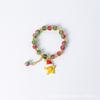 Pulsera de copo de nieve con nuevo elemento navideño estilo europeo y americano árbol de Navidad Papá Noel joyería de cuentas de esmalte coloreado al por mayor
