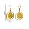 Ganchos Base para Aretes de Acero Inoxidable con Patrones Geométricos Electroplateados al Vacío, Colgantes para Aretes, Marcos Hechos a Mano para DIY