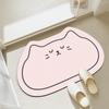 Tapete de Piso Estilo Barro de Diatomeas con Forma de Gato de Dibujos Animados Tapete de Puerta de Entrada Tapete de Pie para Baño Tapete de Piso para Inodoro
