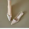 Sandalias para Mujer para Usar Afuera, Nuevas Sandalias de Verano 2026 Estilo Francés para Mujer, Elegantes y Versátiles, Sandalias Suaves de Color Claro con Lazo y Punta