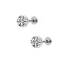 Brincos Europeus e Americanos de Aço Titânio para Lóbulo Auricular Studs de Aço Inoxidável para Cartilagem Brincos de Piercing com Zircônia Embutida Joias de Piercing para Orelha com Rosca Externa Stud para Lábio