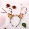 Diadema de Astas de Ciervo Tocado Estilo Bosque Súper Hada Popular Luminoso Duende de Ciervo Sesión de Fotos Accesorios para el Cabello de Navidad Diadema Luminosa