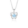 Diseño original plata esterlina s925 Smart moissanita mariposa volando dulce niña nicho moda azul marino collar para mujer que combina con todo