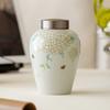 Tarro de Cerámica para Té de Hortensias Hecho en Fábrica con Tapa de Aluminio de Doble Capa para Guardar Té, Juego de Té, Tarro para Cenizas, Tarro Sellado, Tarro Vacío