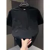 Estilo Nacional Bordado Artesanía Pesada Moderna Manga Corta Verano Nuevo Hombre Color Sólido Alta Gama Camiseta Cuello Redondo Jersey Manga Media