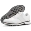 Fornecimento Direto Transfronteiriço Tamanho Grande 39-49 Sapatos de Golfe Masculinos com Travas Fixas, Branco e Azul