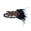 Tiara de Cabelo Retro com Strass Transfronteiriça 1920 Great Gatsby Tiara de Pena Acessórios de Cabelo para Festa de Coquetel Atacado
