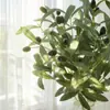 Decoração de Parede de Plantas Artificiais Amazon Transfronteiriça Flor Folha de Oliveira Folhagem Artificial Verde Folha de Oliveira Planta Verde Ramo de Oliveira