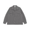 Bsapa Estilo Japonés Retro Top de Algodón Puro Camisa Larga Holgada Versátil Casual para Hombre Camisa a Cuadros Cs3105