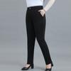 Calça Feminina Plus Size de Outono de Cintura Alta, Calça Longa Casual Elegante e Emagrecimento, Calça Skinny Reta Espessa Estilo Coreano