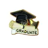 Broche Criativo em Formato de Chapéu de Formatura Estudante Temporada de Formatura Pequeno Pingente Decoração de Casaco Mochila Insígnia de Metal Atacado