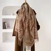 Bufanda de Cachemira Sintética de Doble Cara con Estampado de Cebra para Otoño e Invierno para Mujer, Chal Engrosado con Borlas, Estilo Coreano, Ambiente, Calentador de Cuello, Venta al por Mayor